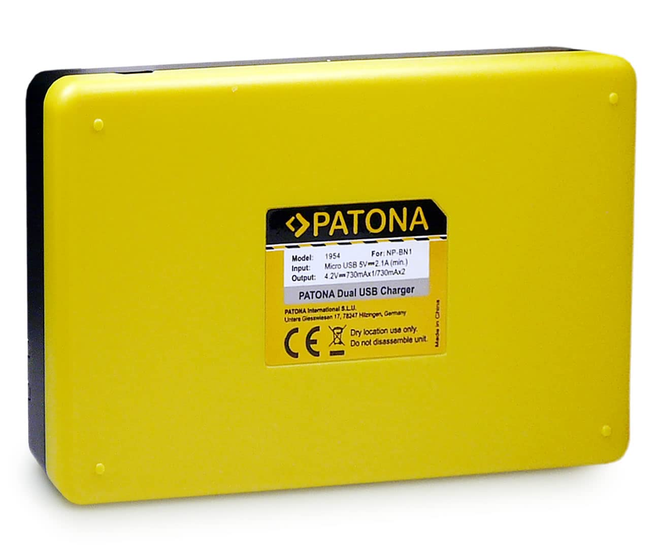 PATONA Caricatore Doppio + 2X NP-BN1 Batteria 630mAh – Ricambio per Sony NP-BN1 – per CyberShot DSC-QX100, T99, TF1, TX5, TX100V, W710, W730, WX80, WX200 – set completo per il viaggio