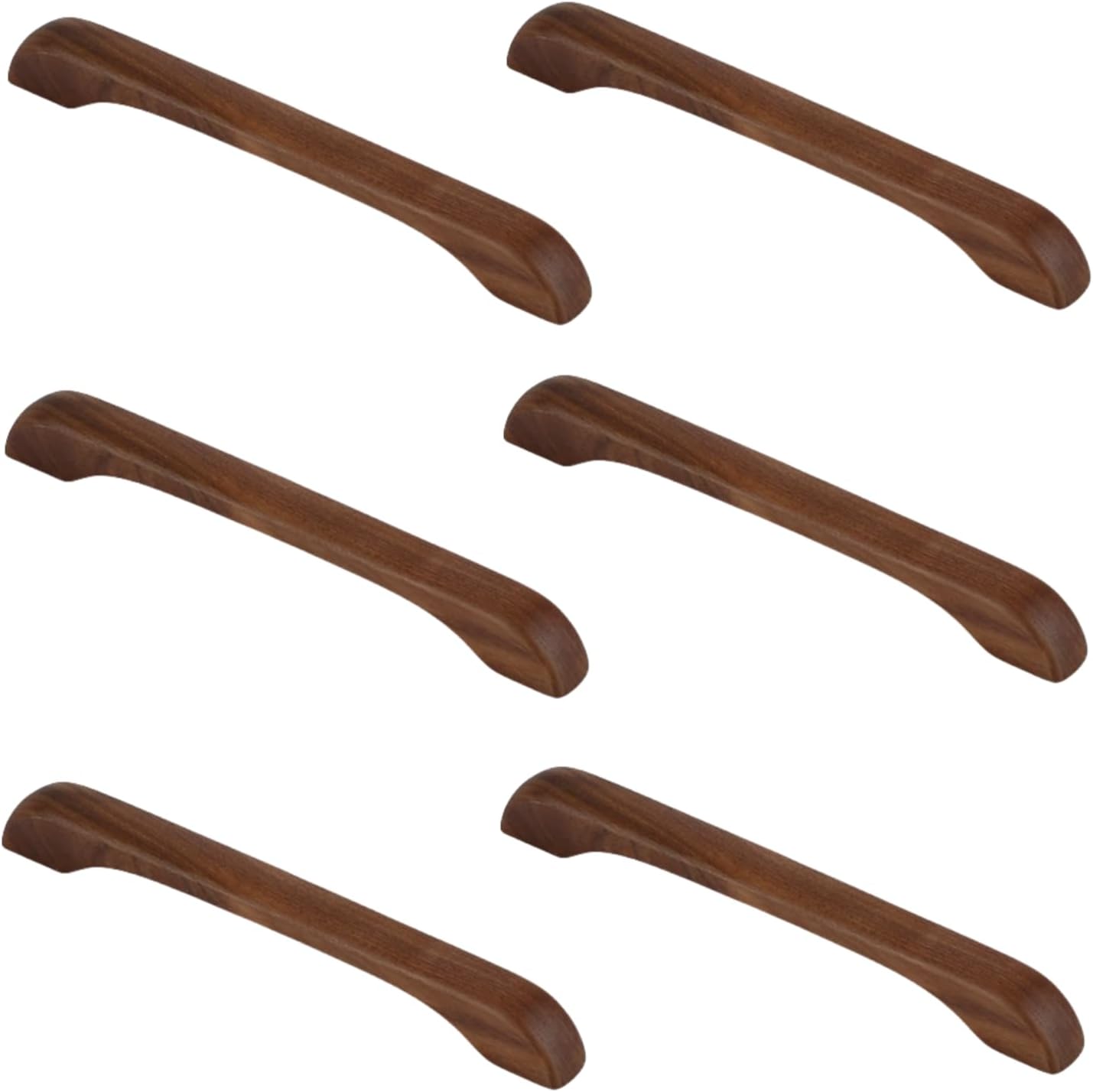 Wood Cabinet Knob 6Pcs Drawer Door Solid Wood Handle Black Walnut Cabinet Wardrobe Door Handle Straight 96Mm