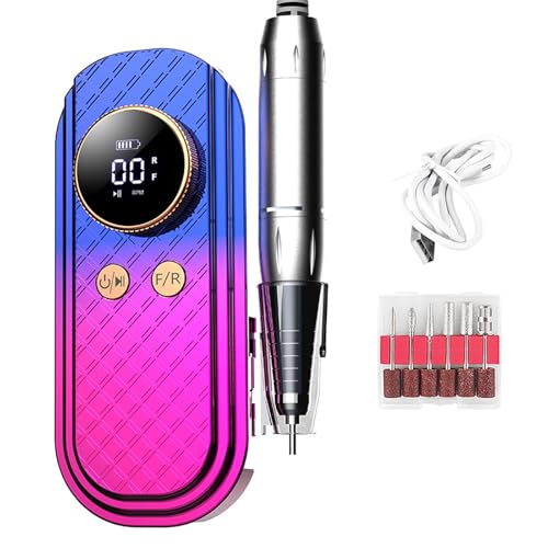 Máquina pulidora de uñas de 35000 rpm, juego de brocas de lima de uñas de velocidad ajustable con brocas