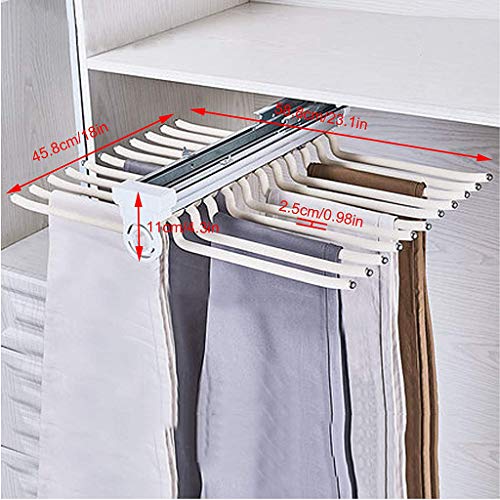 Cintres extractibles pour pantalons et support multifonctionnel de rangement