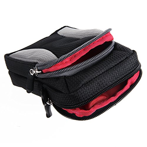 K-S-Trade Qualitativ & Innovativ Fototasche F&uuml;r Samsung WB350f&uuml;r G&uuml;rtel-Tasche Holster Umh&auml;nge Tasche Kameratasche, Schwarz-grau Brust-Beutel