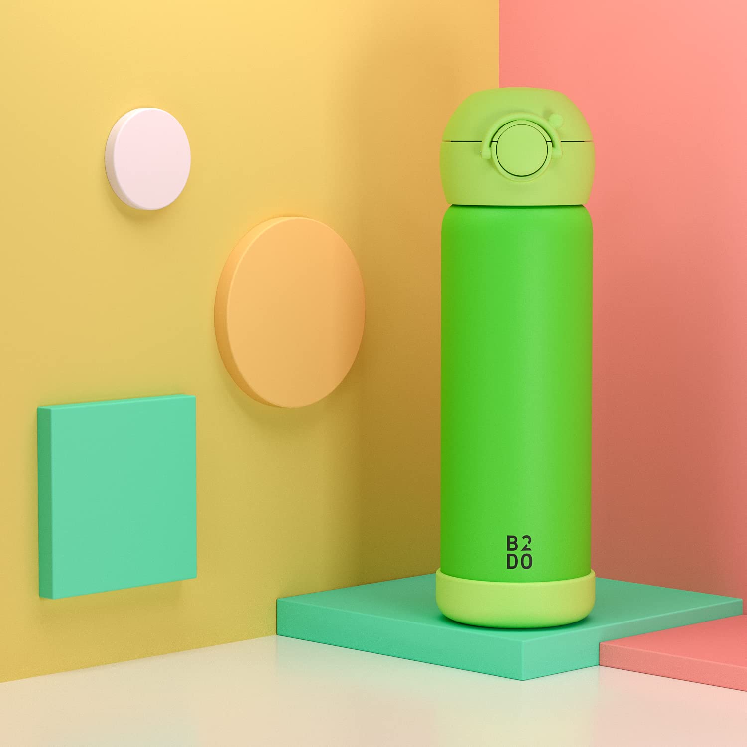 Borraccia Acciaio Inox 316 Per Bambini 500ml - Doppia Parete, Isolata, Con Cannuccia, Gialla, Senza BPA - Foto 8