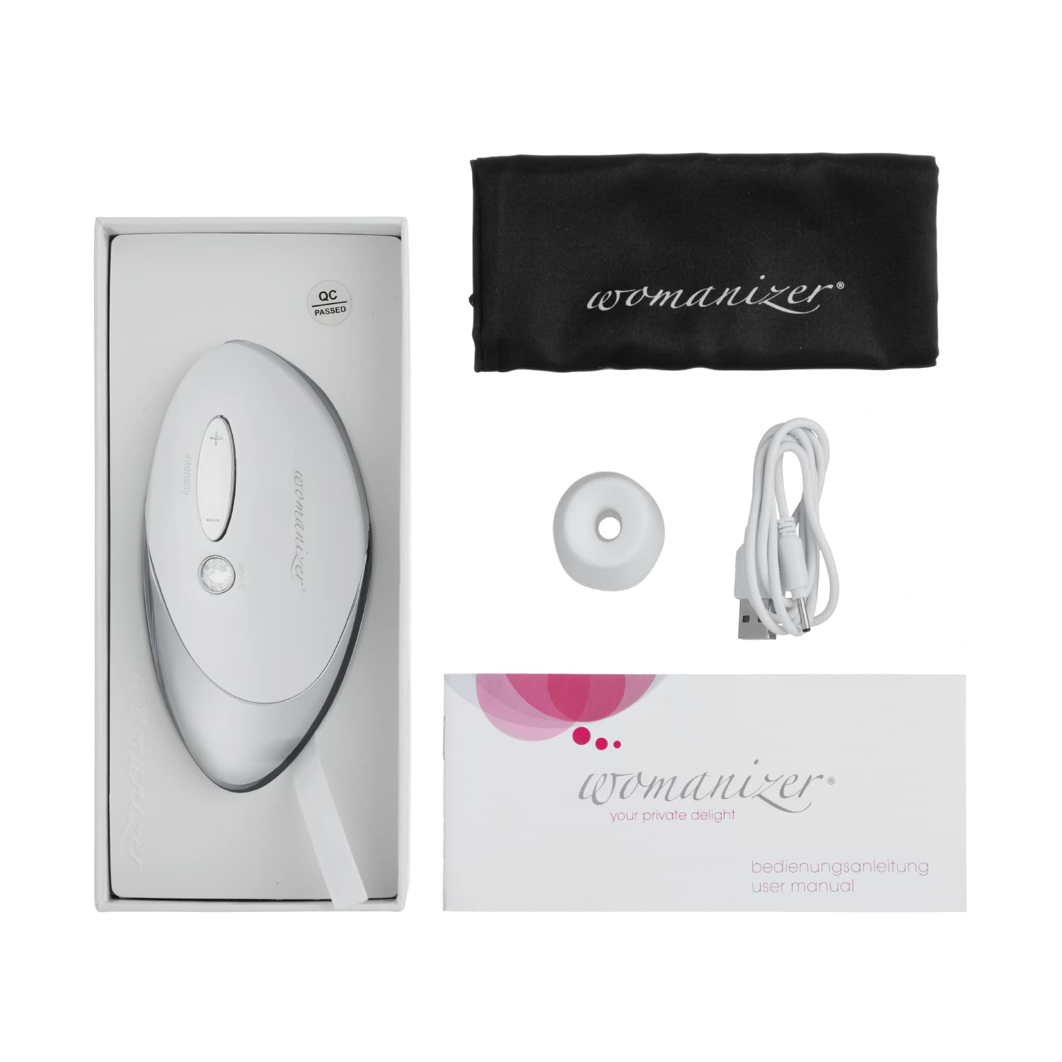 Womanizer PRO W500 - Estimulador de clítoris vibrador - Succionador para ella - juguete sexual para mujer recargable blanco