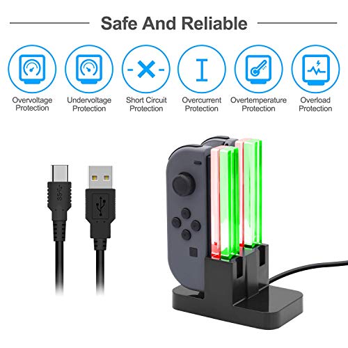 Charging Dock Replacement For Switch & Charger For Switch Oled Joy Con, Charging Station For Switch With A Usb Type-C Charging Cord- Black #TOP3