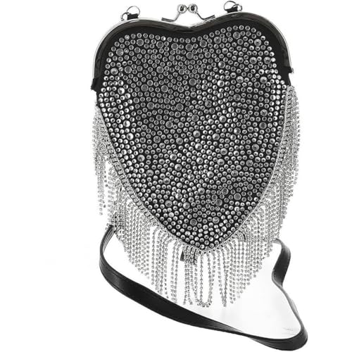 Cadre en forme de cœur noir Betsey Johnson petit sac strass soirée femme
