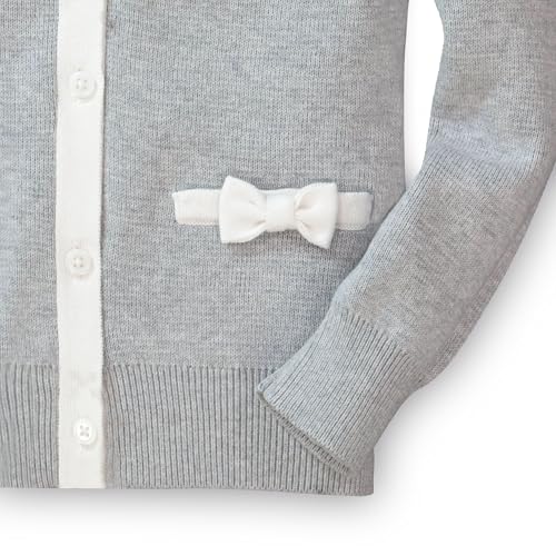 Image of Hope & Henry Girls' Long Sleeve Bow Detail Cardigan Sweater