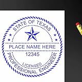 Texas Engineer Stamp Self-Inking, Professional Engineer Wet Stamp for Texas PE, Size 1-5/8, Ideal for Texas Professional Engineer, PE Stamp Texas - for Official Use and Documentation