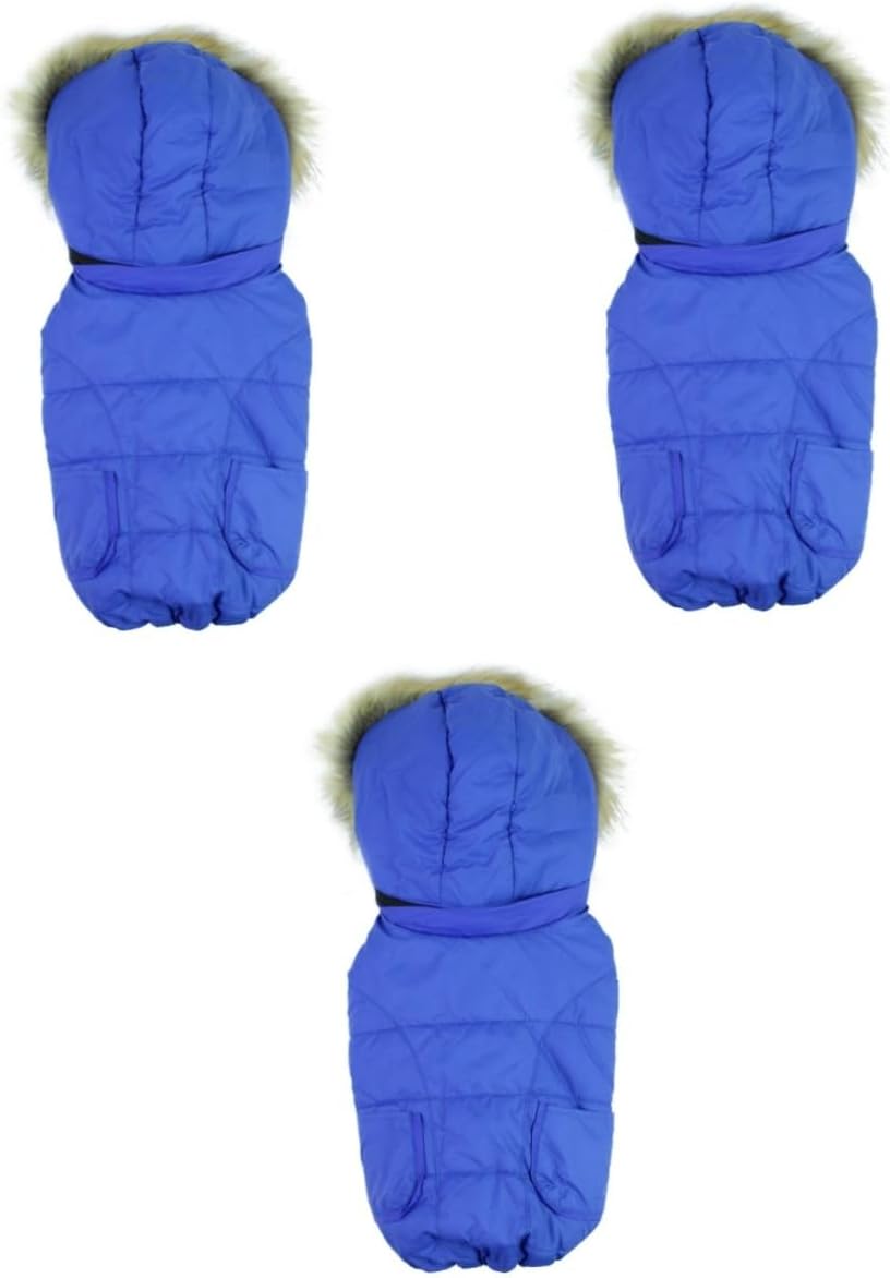 BESPORTBLE 3pcs Warm Hoodie Coat for Small Dogs Cotton Jacket Removable Hood Costume for Cold Weather Easy to Wear for Puppies and Small Breeds