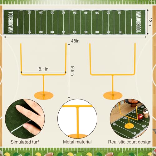 image for Yungyan 3 Pcs Football Party Table Decor Include 2 Metal Football Goal