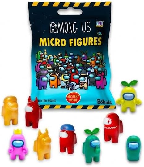 Toikido PMI Among Us Micro Figures Blind Bag | Officially Licensed Crewmate & Imposter Mini Collectible Toys | 138 to Collect | Glow in the Dark & Metallic Surprise - 2 Random Figures in Each Bag