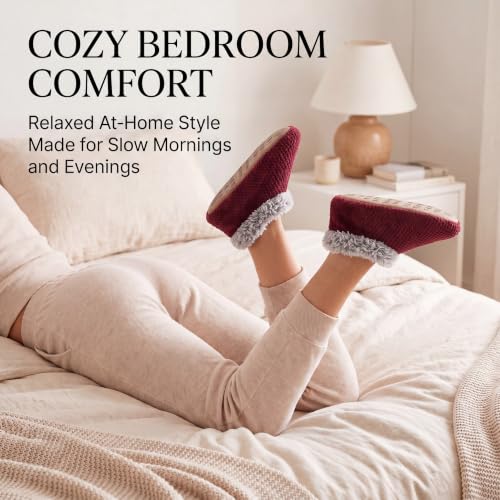 Image of Cozylook Fuzzy Slippers for Women Indoor Soft Sole Slipper Socks | Warm plush feel, non slip grippers, easy step-in, flexible bottom, bedroom and home wear