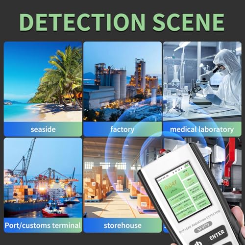Image of Geiger Counter Nuclear Radiation Detector - Radiation Dosimeter with LCD Display, Portable Handheld β、α X-ray Rechargeable Radiation Monitor Meter