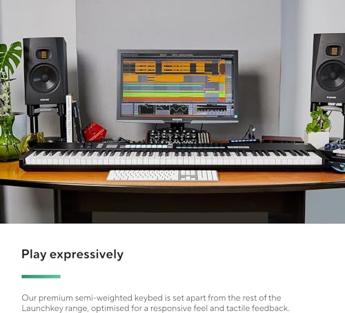 Image of Novation Launchkey 88 [MK3] - premium 88-note MIDI keyboard for expressive music creation | 88 Semi-Weighted Keys, 16 Velocity Pads, 9 Faders, Arpeggiator, Scale and Chord Modes, Ableton Live, USB Bus-Powered