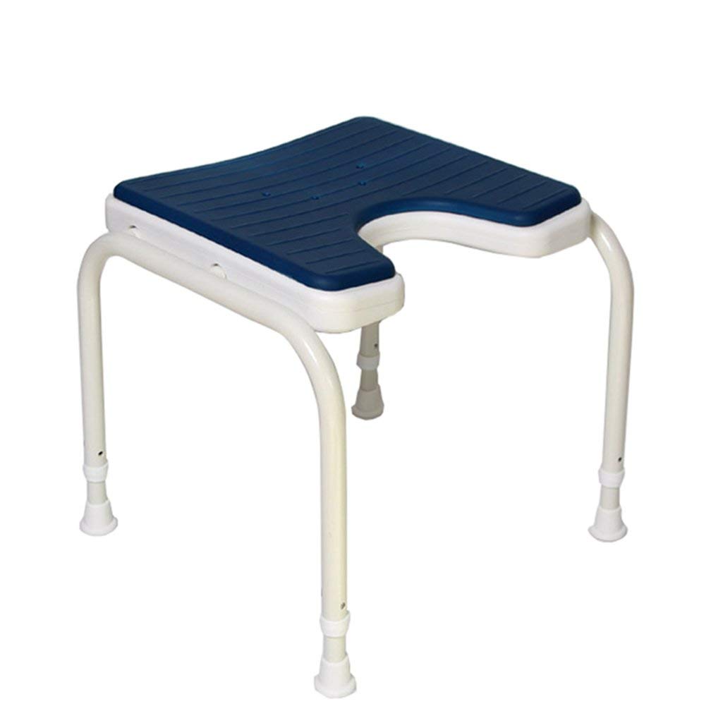 Chaise de douche réglable 6 hauteurs avec tabouret de bain inox 304