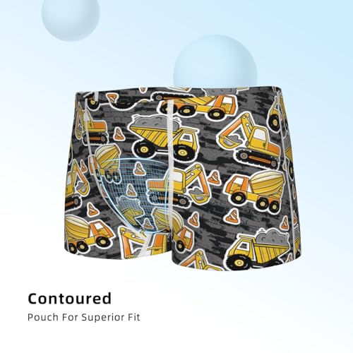Boys' Cotton Boxer Brief Soft Underwear-Excavator At Work4