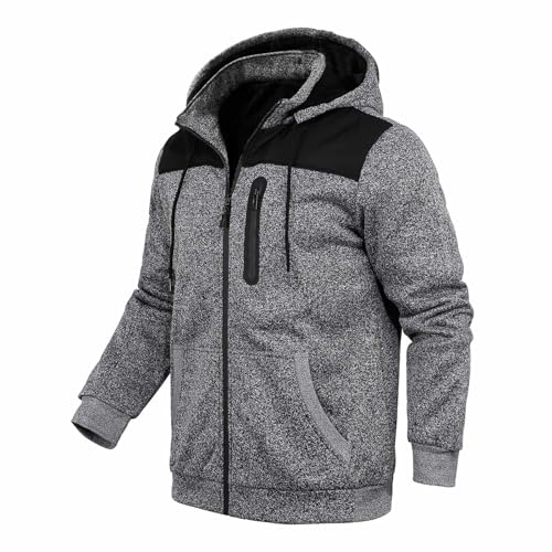 Hoodies for Men Heavyweight Sherpa Lined Jackes Full Zip Fleece Winter Jacket2
