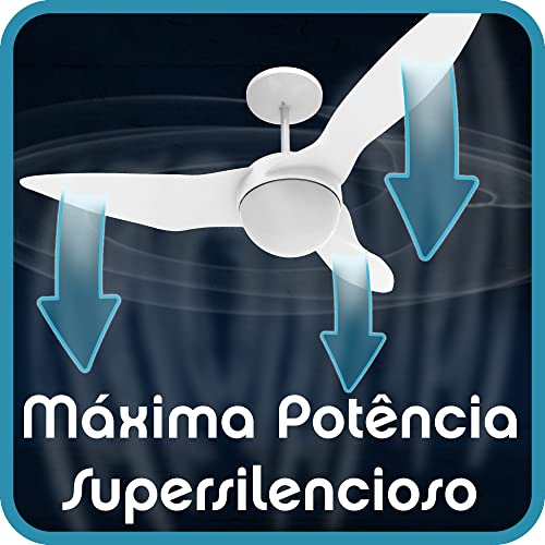 VENTILADOR DE TETO ALISEU TERRAL BRANCO COM CONTROLE DE PAREDE 220V
