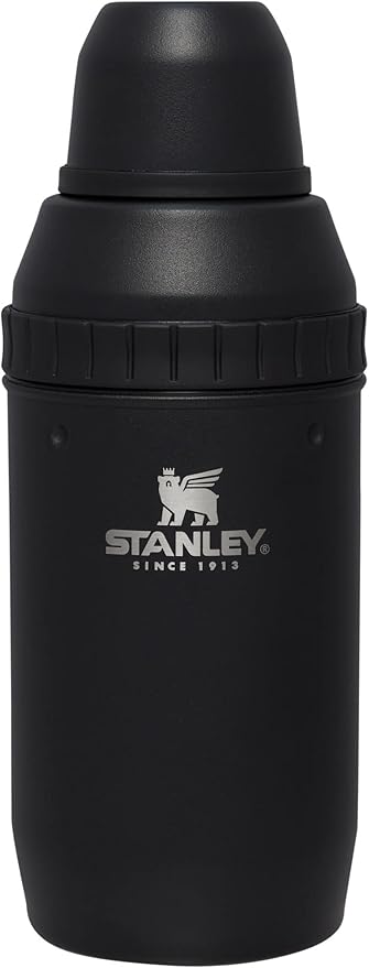 Stanley Happy Hour Cocktail Shaker Set 20 oz | Bartender Kit for Camping and Travel | Cocktail Drink Mixing Set with 2 Cups | Insulated Stainless Steel | BPA-Free | Matte Black
