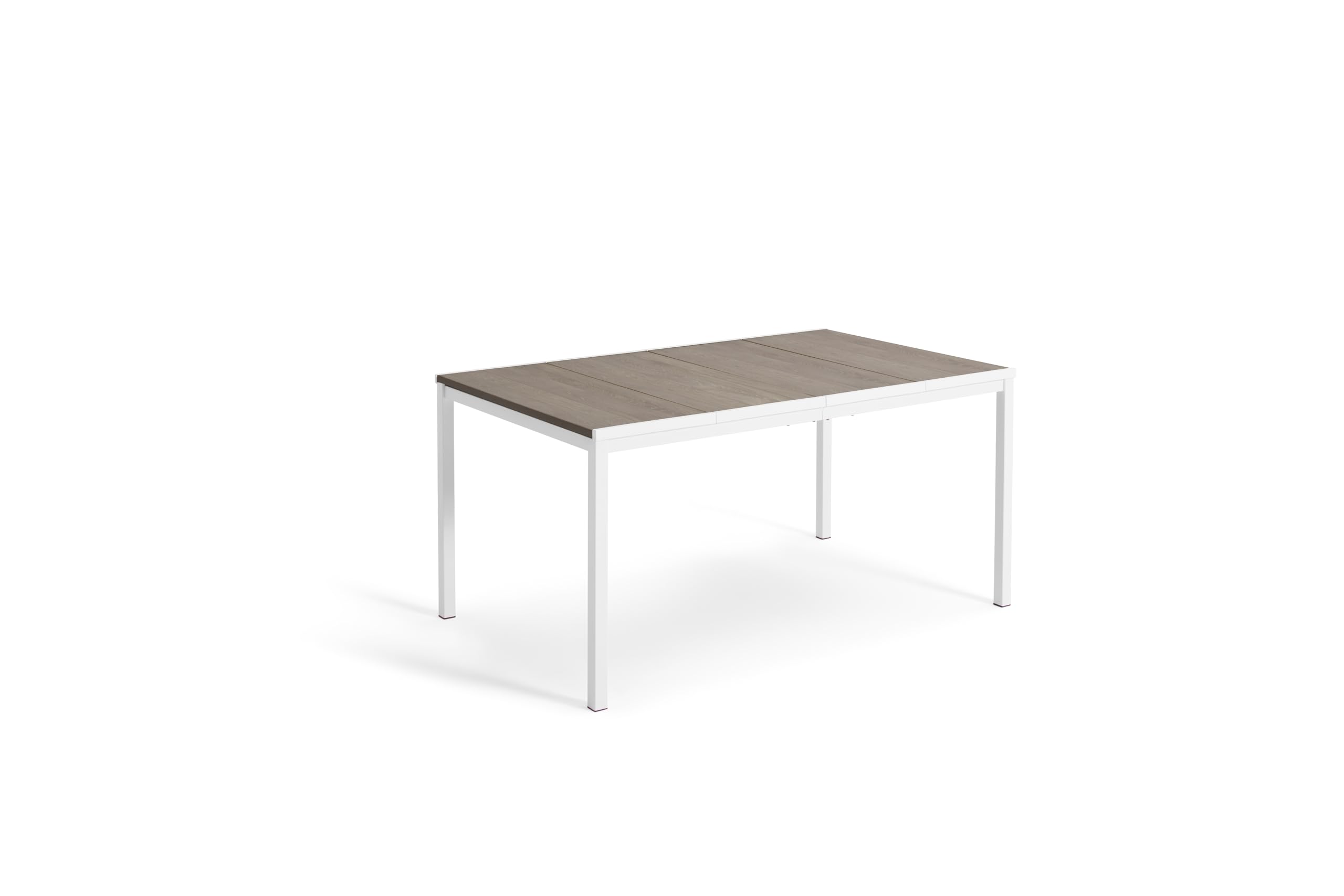 Keter Avon - Rechteckiger Esstisch für den Außenbereich, Garten, Terrasse, 159 x 95 x 75 cm, 6 Personen, Eschenholzdesign mit weißem Gestell, Polypropylen, uv-beständig und