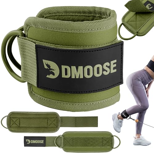 Image of DMoose Ankle Strap for Cable Machine - One Size Fit with Premium Padding, Workout Kickback Ankle Cuffs, Ankle Bands for Working Out, Booty Workouts, Leg Extension, Hip Abductors & Lower Body Exercises