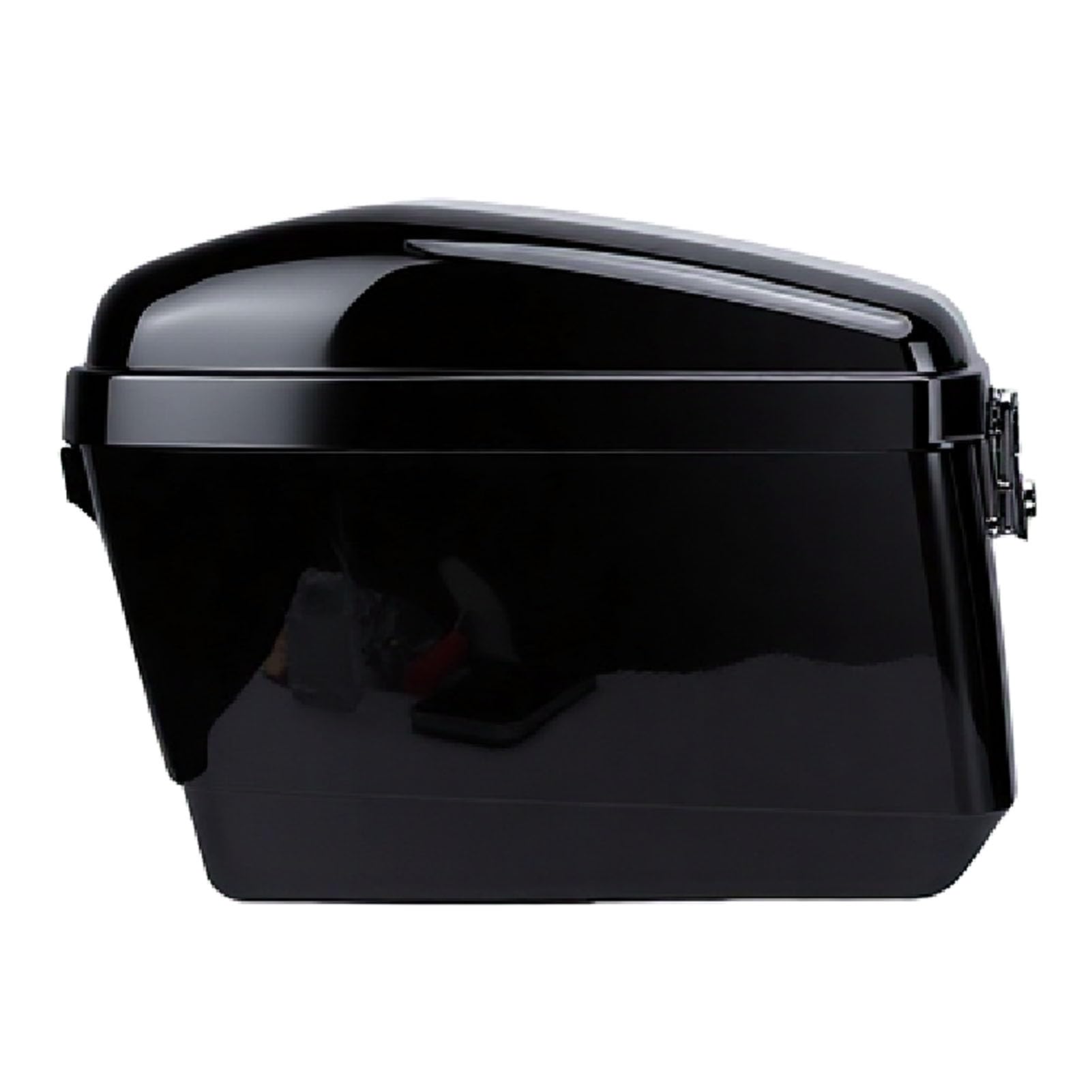 Borsa Laterale Rigida Universale Impermeabile con capacità di 45 Litri, Portaoggetti Staccabile per Moto, in Plastica ABS Nera Lucida