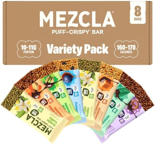 Variety Pack Snack Bars, 10-11G Plant Based Pea Protein Treat, 8 Ct.