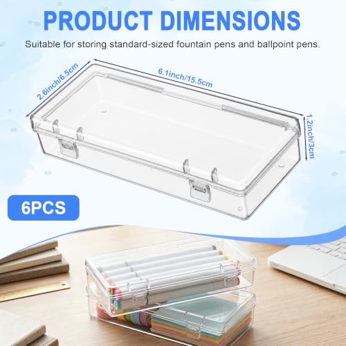 Image of Jetec 6 Pieces Mini Plastic Clear Beads Storage Containers Box for Collecting Small Items, Beads, Jewelry, Business Cards, Game Pieces, Crafts (6.1 x 2.6 x 1.2 Inch)