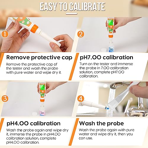 UIUZMAR pH Tester for Food Digital pH Meter for Sourdough Starter and Dough Spear Sensor Food pH Kit Works for Fermented Sausages Cheese Sushi Rice Canned Jam Soapmaking and Other Solid Semi-Solid