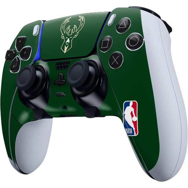 Skinit Decal Gaming Skin Compatible with PS5 DualSense Edge Pro Controller - Officially Licensed NBA Milwaukee Bucks Large Logo Design