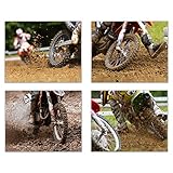 Motocross Dirt Bike Prints Action Photos - Set of 4 (8x10) Inch Unframed Poster Decor - Kids -...