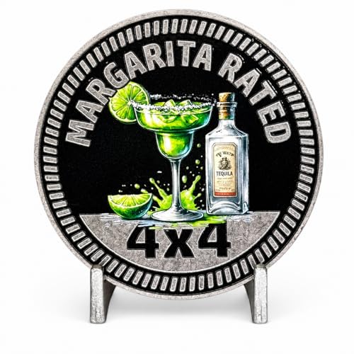 Badge 4x4 acier inoxydable style Margarita pour personnaliser vos sorties tout-terrain