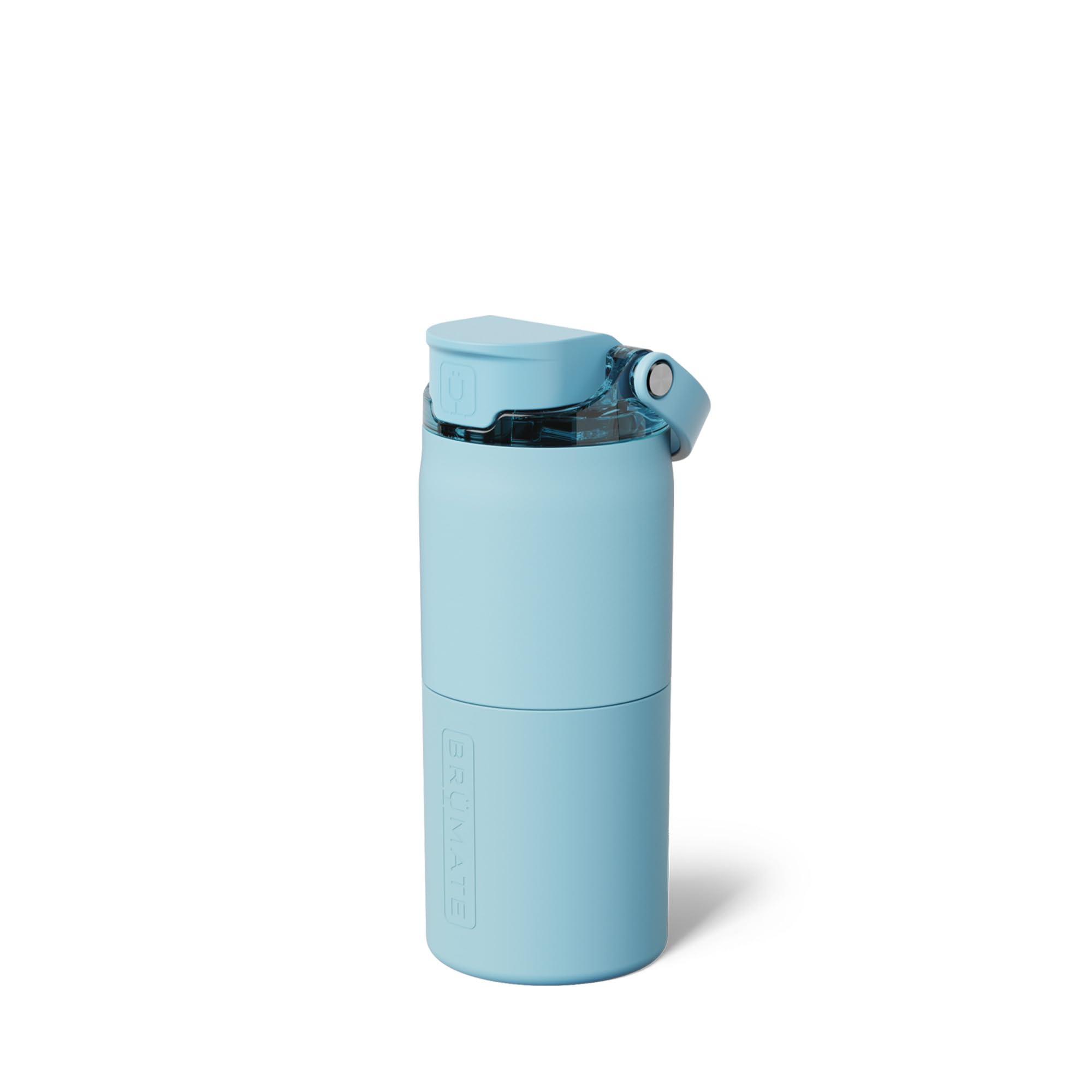 BrüMate Rise 18oz Water Bottle with Covered Silicone Straw | 100% Leakproof Insulated Kids Water Bottle | Cup Holder Friendly Base | 18oz (Glacier)