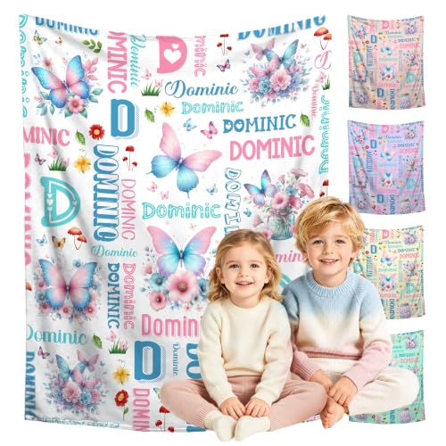 Image of Custom Butterfly Blanket for Boys Girls,Ultra Soft Personalized Gifts Baby Blanket,Customized Throw for Toddlers Newborn Stroller Crib,40 inchx50 inch