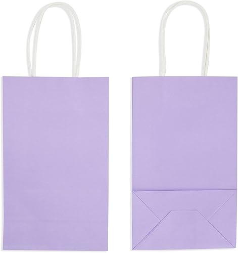 Miniatura 5 de BLUE PANDA Bolsas de regalo de papel para fiestas con asas (9 x 5.3 pulgadas, morado, paquete de 25)
