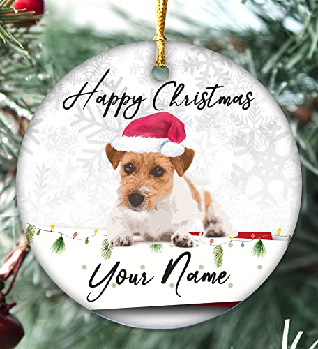 Handmade personalised Dogs Christmas Bauble Puppy Pet Xmas Gift Tree Decoration (Jack Russell)