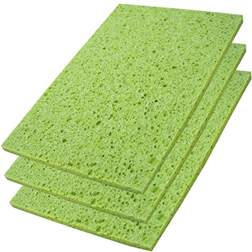 セルローススポンジ クロス 日本製 吸水 速乾 水切りシート 24×16cm グリーン 3個セットの商品画像（Amazon）