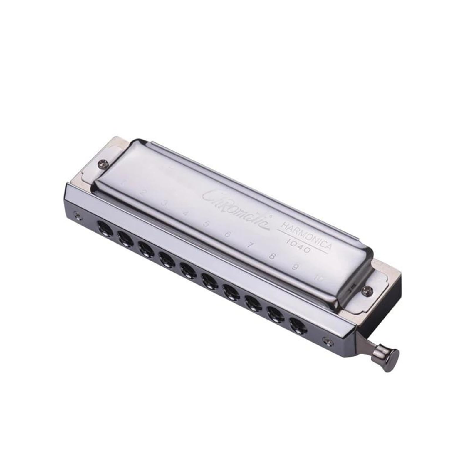 Mundharmonika Chromatische Mundharmonika 10 Löcher 40 Töne Tonart C Silber mit exquisiter Box Mundharmonika