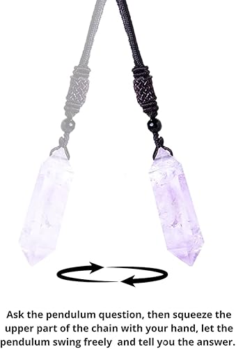 Miniatura 3 de Péndulo de cristal natural para adivinación, coloridos colgantes de cristal curativo de cuarzo, varita de cristal de doble punta, 6 facetas
