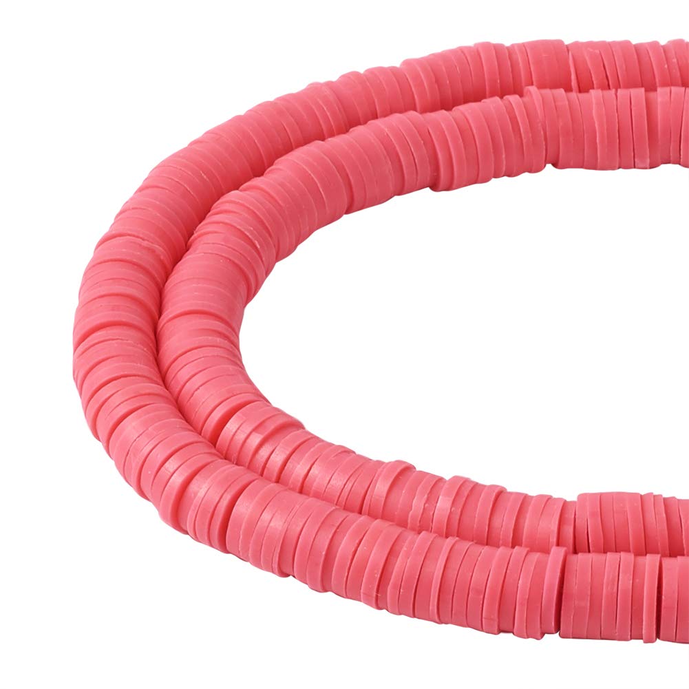 Beadthoven 380pcs 6mm Flat Round Polymer Clay Spacer Heishi Beads Disc Ghana African Slice Loose Beads for Summer Boho Surfer Bracelet Beading Jewelry Making, 17.7''