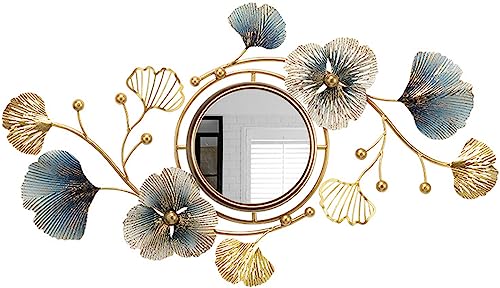 Horloge en métal 3D ginkgo grand format décoration murale silencieuse