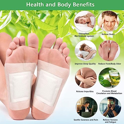 Image of VONT 30 pcs foot patch for detoxification | detox foot patches | foot patch | foot patches | Natural Ginger & Bamboo Vinegar Patches for Toxin Removal Pain Relief, Better Sleep & Circulation for Men & Women (30)