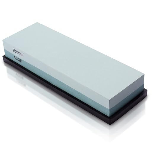 MIDO Professional Abrasive Knife Sharpening Stone 400/1000 Grits Whetstone Sharpening Stone with Non-Slip Rubber Base for Kitchen, Hunting, and Pocket Knives or Blades