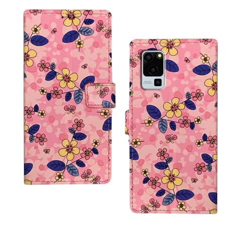 Image of amazon basics Lava Blaze 5G Flip Cover | Card Pockets Wallet & Stand | Flip Cover for Lava Blaze 5G (Pink Flower)
