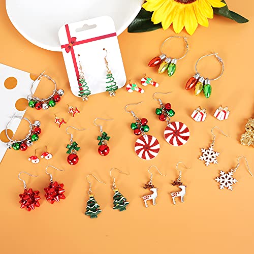 Christmas Earrings For Girls Funny Christmas Earrings Set Snata Earrings Christmas Tree Snowflake Earrings For Women Christmas Gift For Teen Girls(13 Pairs) #TOP6