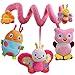 Produktbild Happy Cherry Baby Süß Hängenden Spirale mit Musik Sound, Activity Spiral Plüschtiere Spielzeug, Beschwichtigen Schlaf Spielzeug für Baby Süßsbett/ Kinderwagen - Rosa