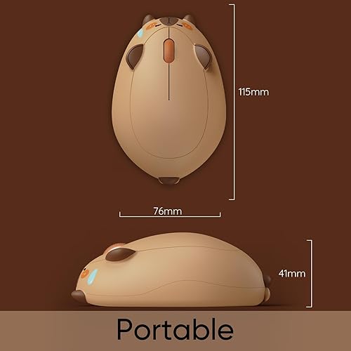 Miniatura 5 de Akko Ratón inalámbrico para juegos Capybara, mouse de tres modos BT3.0BT5.02.4G, lindo ratón óptico inalámbrico de dibujos animados para