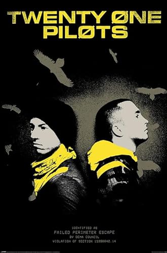 BUY ART FOR LESS Officially Licensed 21 Pilots - Trench Vultures Art Poster - 24 x 36 Inch - Decorative Print - Poster Paper - Ready to Frame