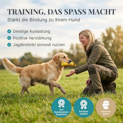 HUND IST KÖNIG Futterdummy für Hunde - Apportierbeutel für Hunde/Futterbeutel Hundetraining klein - Für alle Hunderassen - Perfekt für Dummy Hundetraining + Trainings-eBook, Futterbeutel-Hund