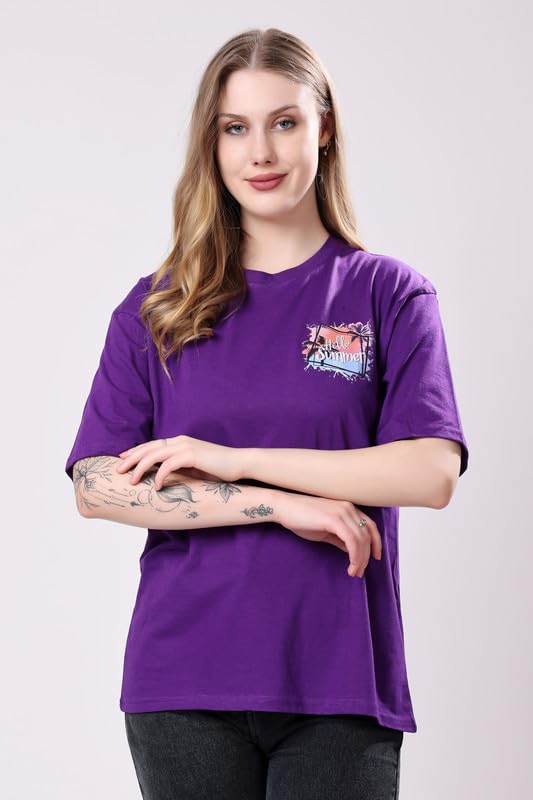 Image of London Hills Women's Cotton Blend Oversized Fit Oversized Tshirt | Oversized Tshirt - Pack of 2