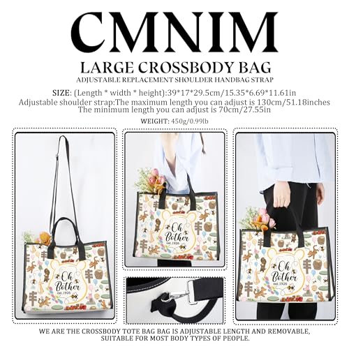 Image of CMNIM Bear Tote Bag Oh Bother Est 1926 Inspired Tote Pigl-t Tig-er Rabbit Eey-re Merch Gift Friendship Shoulder Bag (Oh Bother Est 1926 Big Crossbody bag)